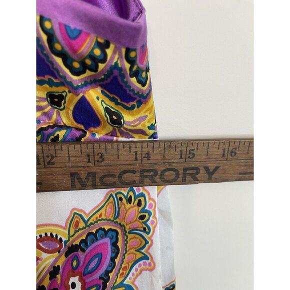 Eci New York‎ Dress size 2 Silky Slip Babydoll Purple Paisley Boho - Picture 8 of 8